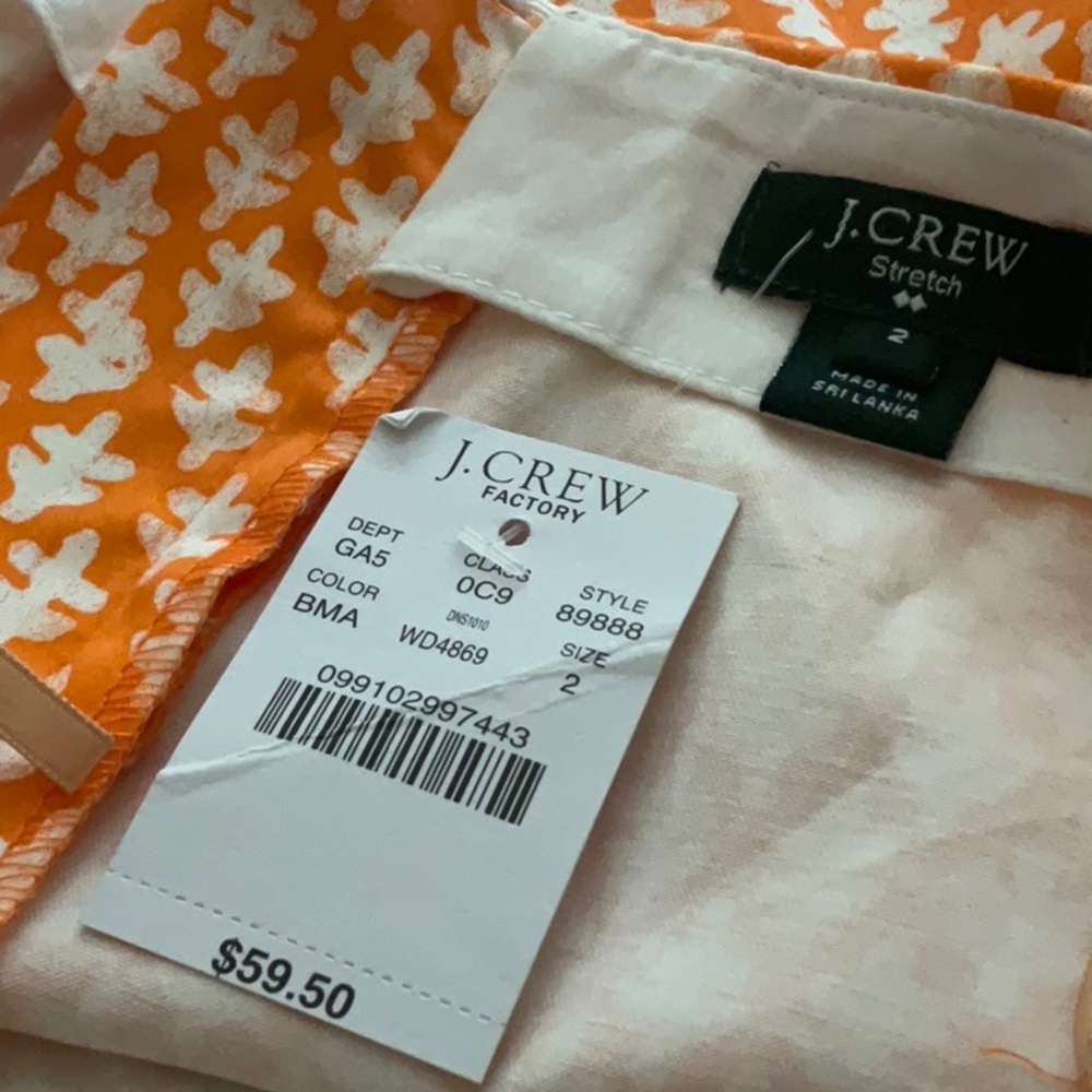J CREW FACTORY ORANGE PRINT SKIRT & RUFFLE TOP - Picture 7 of 9